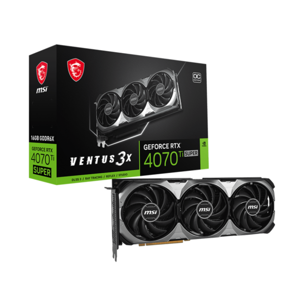MSI RTX 4070 Ti SUPER 16G VENTUS 3X BLACK OC GeForce RTX 4070 Ti SUPER 16 GB Video Card
