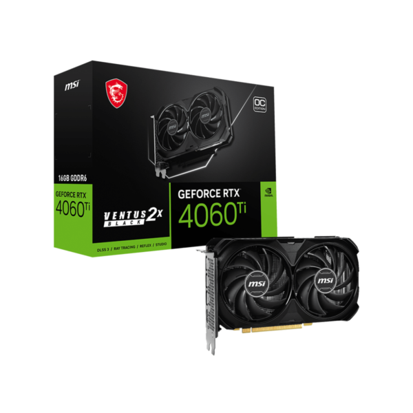 MSI VENTUS 2X BLACK OC GeForce RTX 4060 Ti 16 GB Video Card