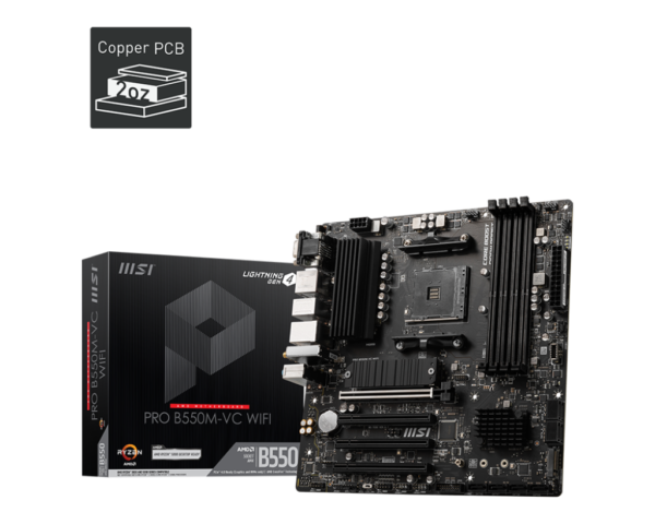 MSI PRO B550M-VC WIFI Micro ATX AM4 Motherboard