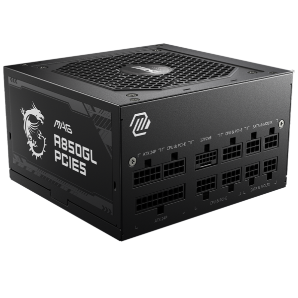 MSI MAG A850GL PCIE5 850 W 80+ Gold Certified Fully Modular ATX Power Supply
