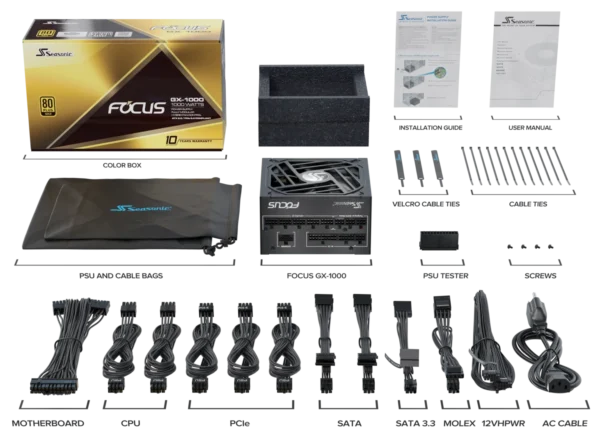 SeaSonic PRIME TX-1300 ATX 3.0 1300 W 80+ Titanium Certified Fully Modular ATX Power Supply