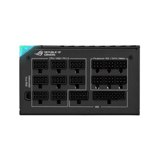ROG Thor 1200W Platinum II (1200 Watt, Fully Modular Power Supply, 80+ Platinum, Lambda A++ Certified, ROG heatsinks, 135mm PWM Fan, 0dB Mode, OLED Panel, Sleeved Cables, Aura Sync